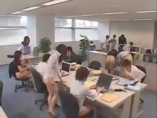 Elegant Asian group of secretaries naked